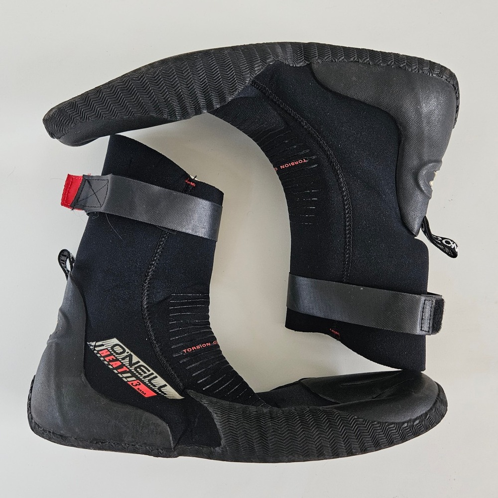 O'Neill Heat 3mm Round Toe Boots Mens 11 Black Neoprene Water Sports Surfing